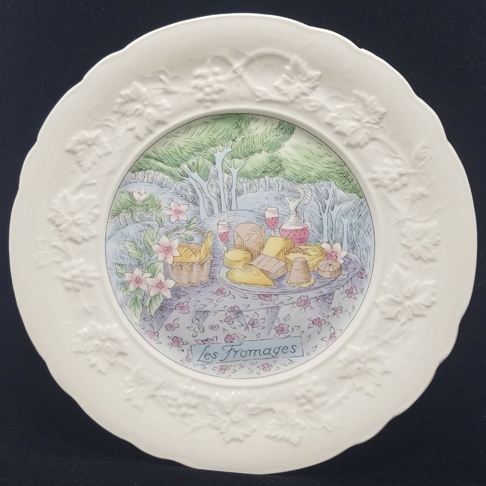 Gien France LES SAVEURS Salad Dessert Plates 8.5" Marie Pierre Boitard SET OF 4